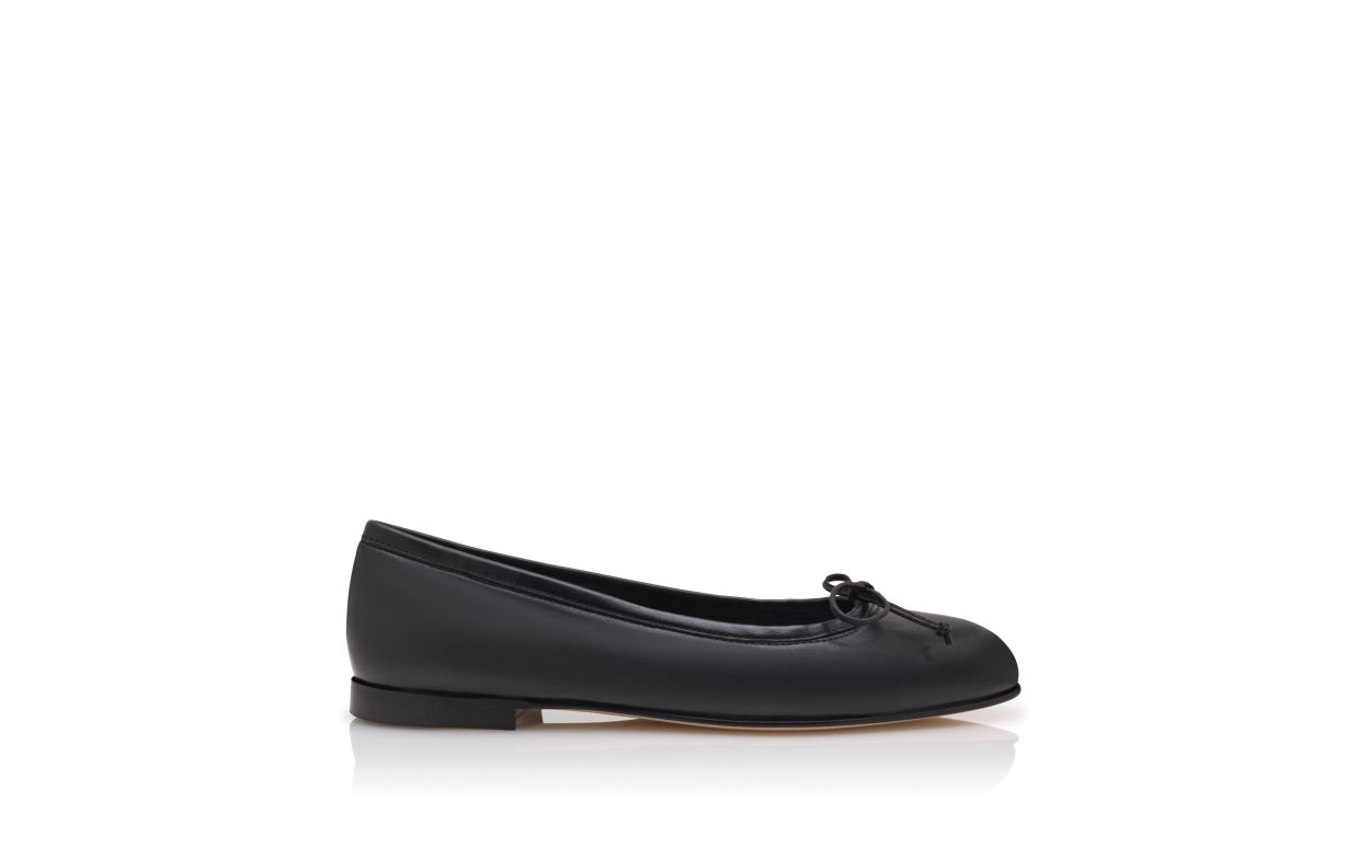 Schwarze Nappa-Leder-Ballerinas