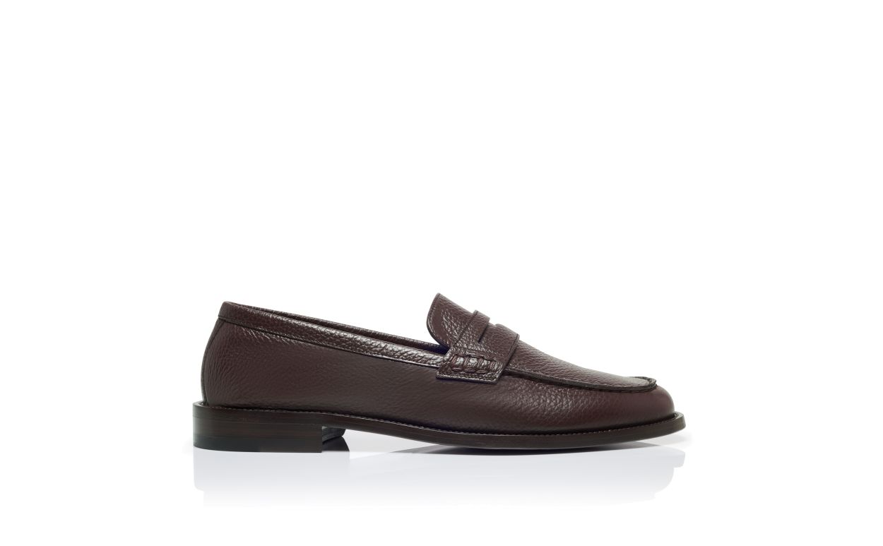 Dunkelbraune Kalbsleder Penny Loafers