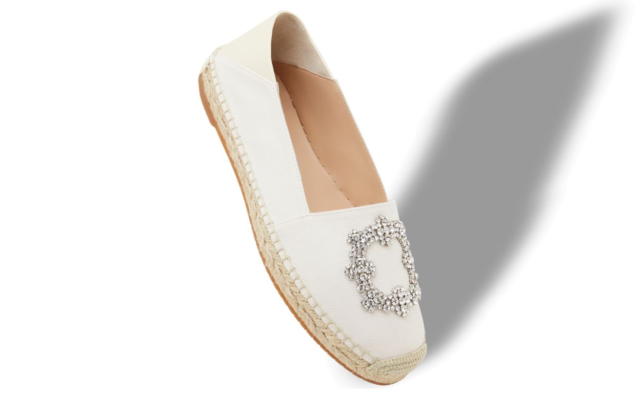 Leichte Creme Baumwoll-Espadrilles