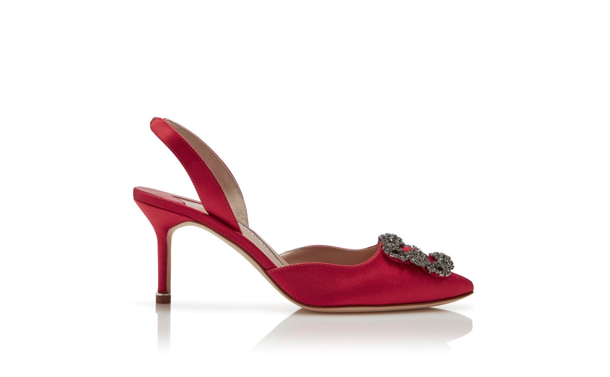 Rote Satin-Edelstein-Schnürschuhe