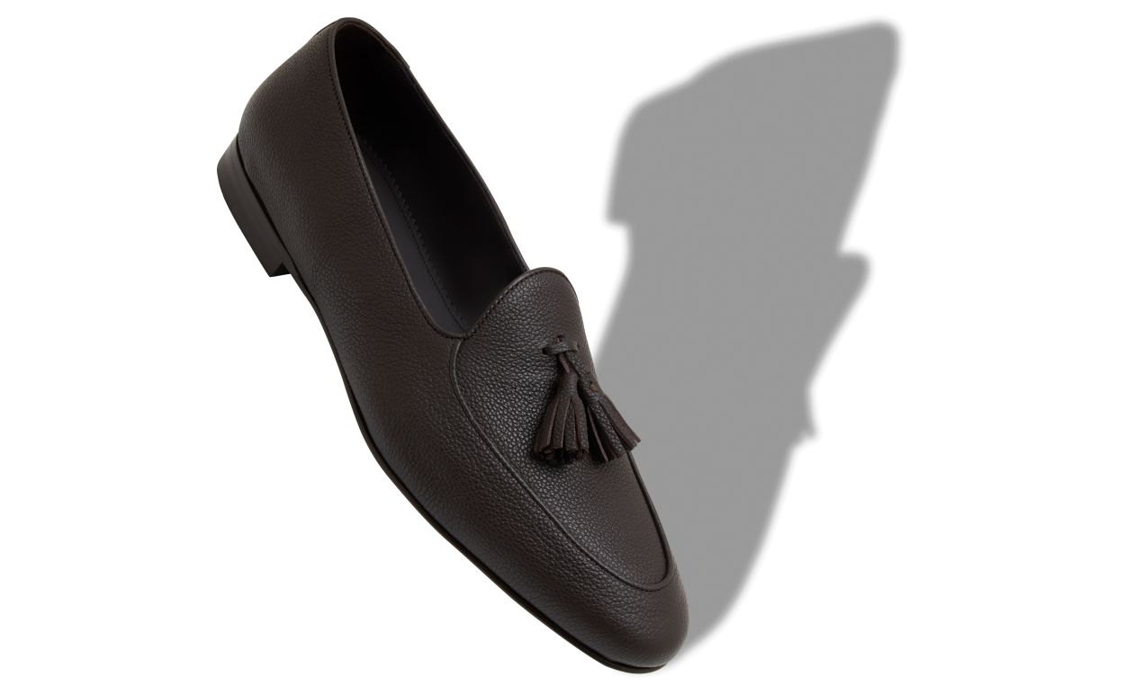 Dunkelbraune Kalbsleder-Laufschuhe