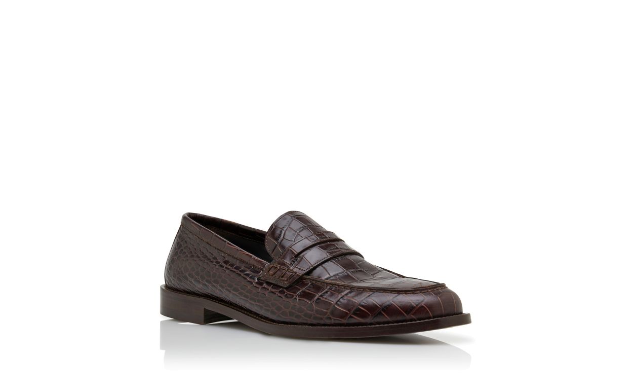 Dunkelbraune Kalbsleder-Penny-Loafers