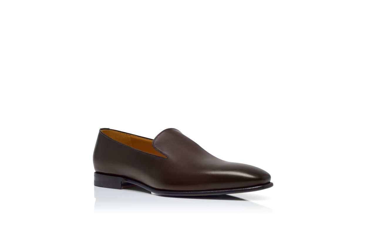 Dunkelbraune Kalbsleder-Laufschuhe