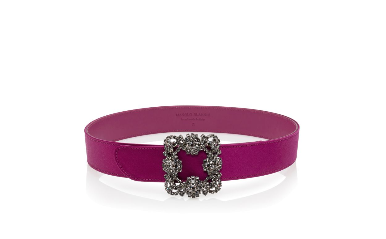 Dunkelfuchsia-Satin-Stein-Armband mit Schnalle