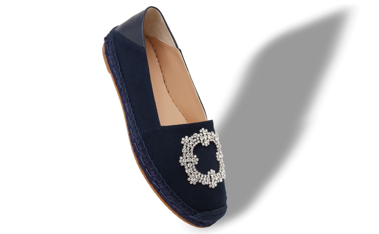 Blau-Navy Baumwoll-Espadrilles