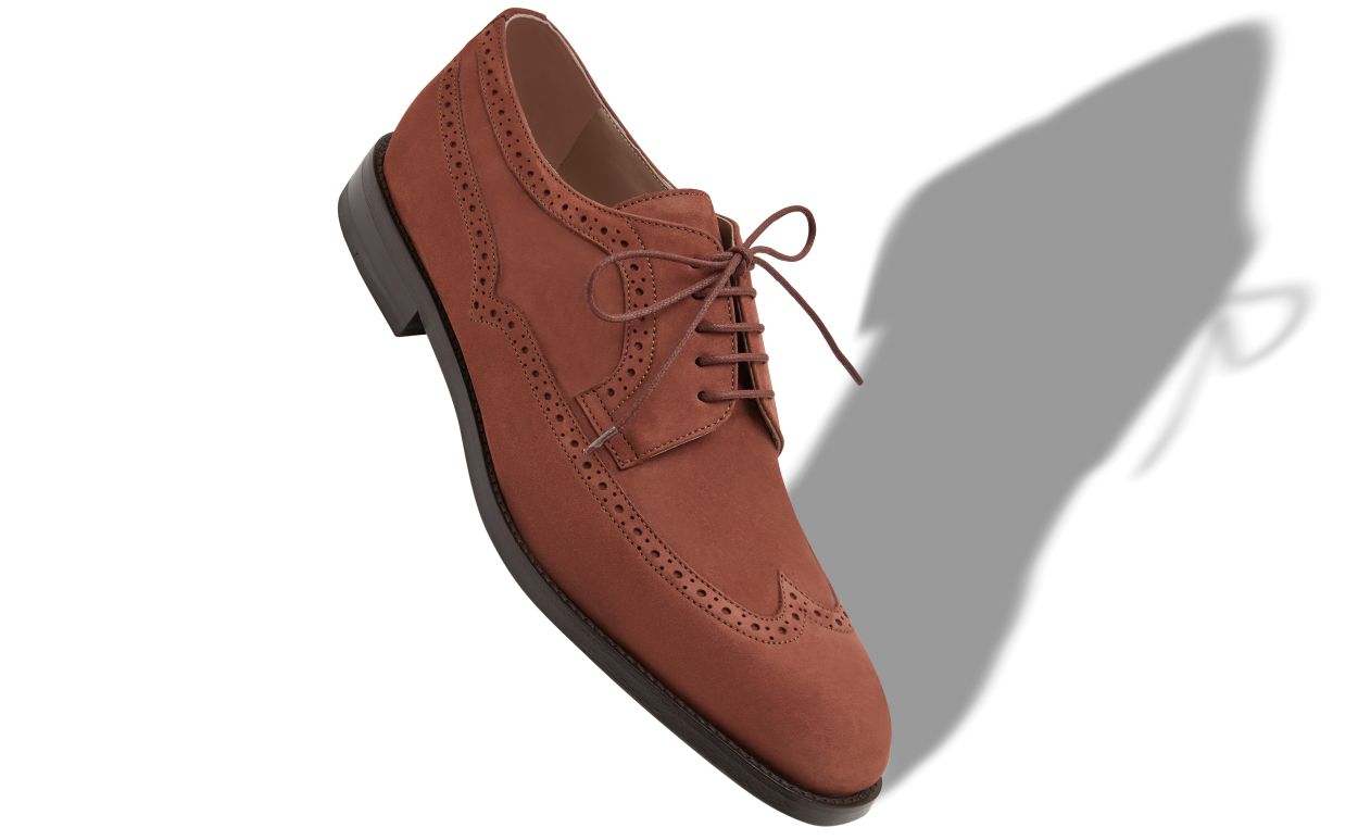 Braune Wildleder-Schnür-Oxfords