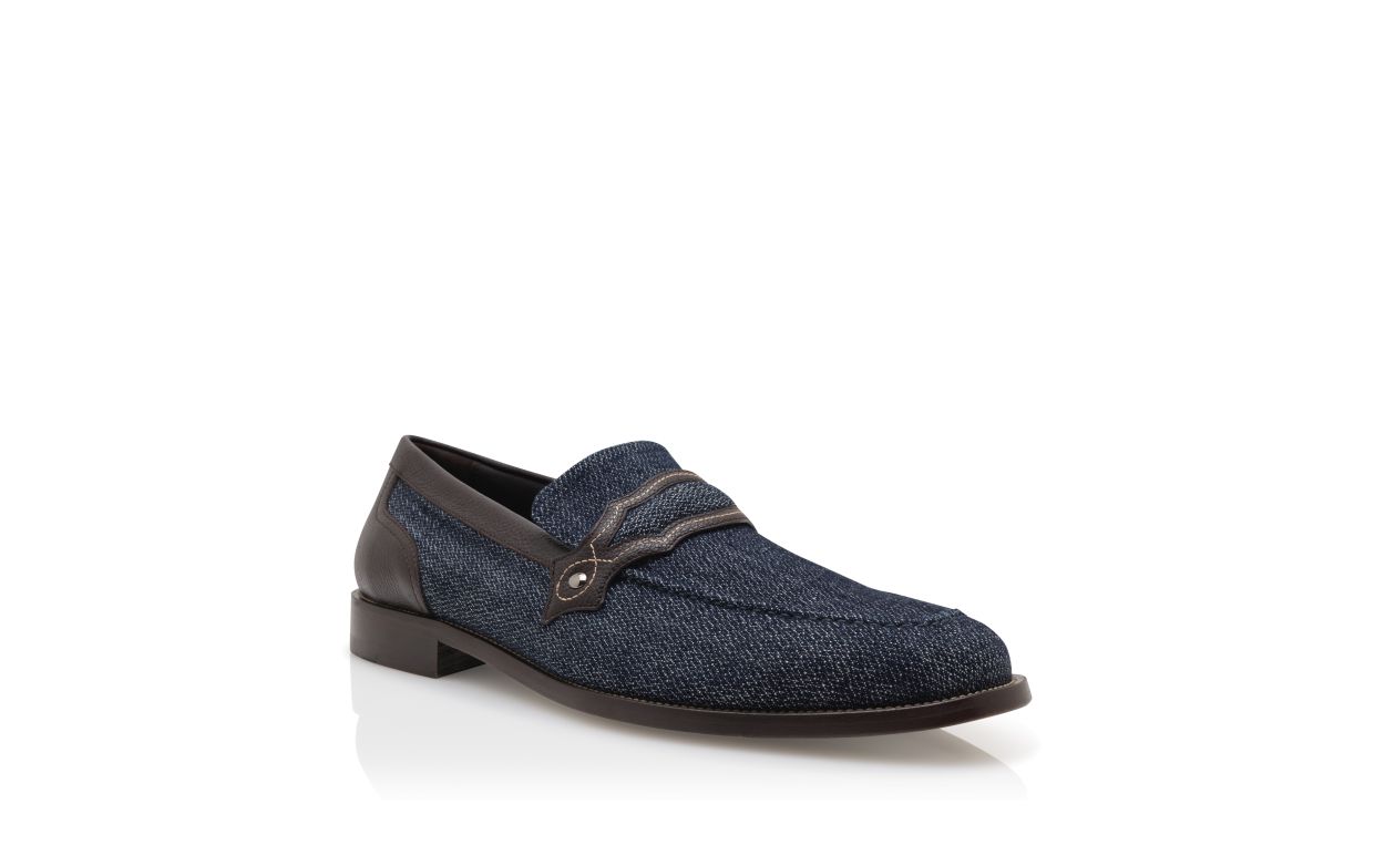 Blaue Denim Penny Loafers