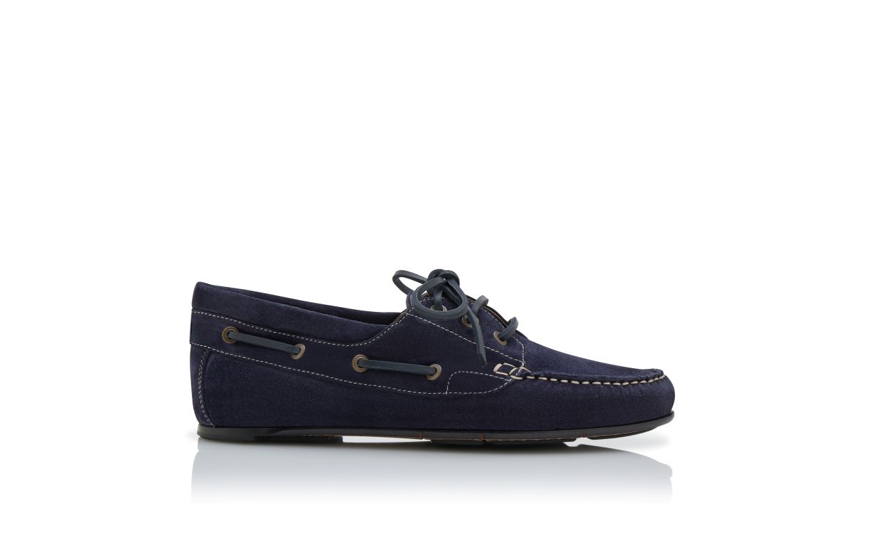 Marineblau aus Lederbootschuhe