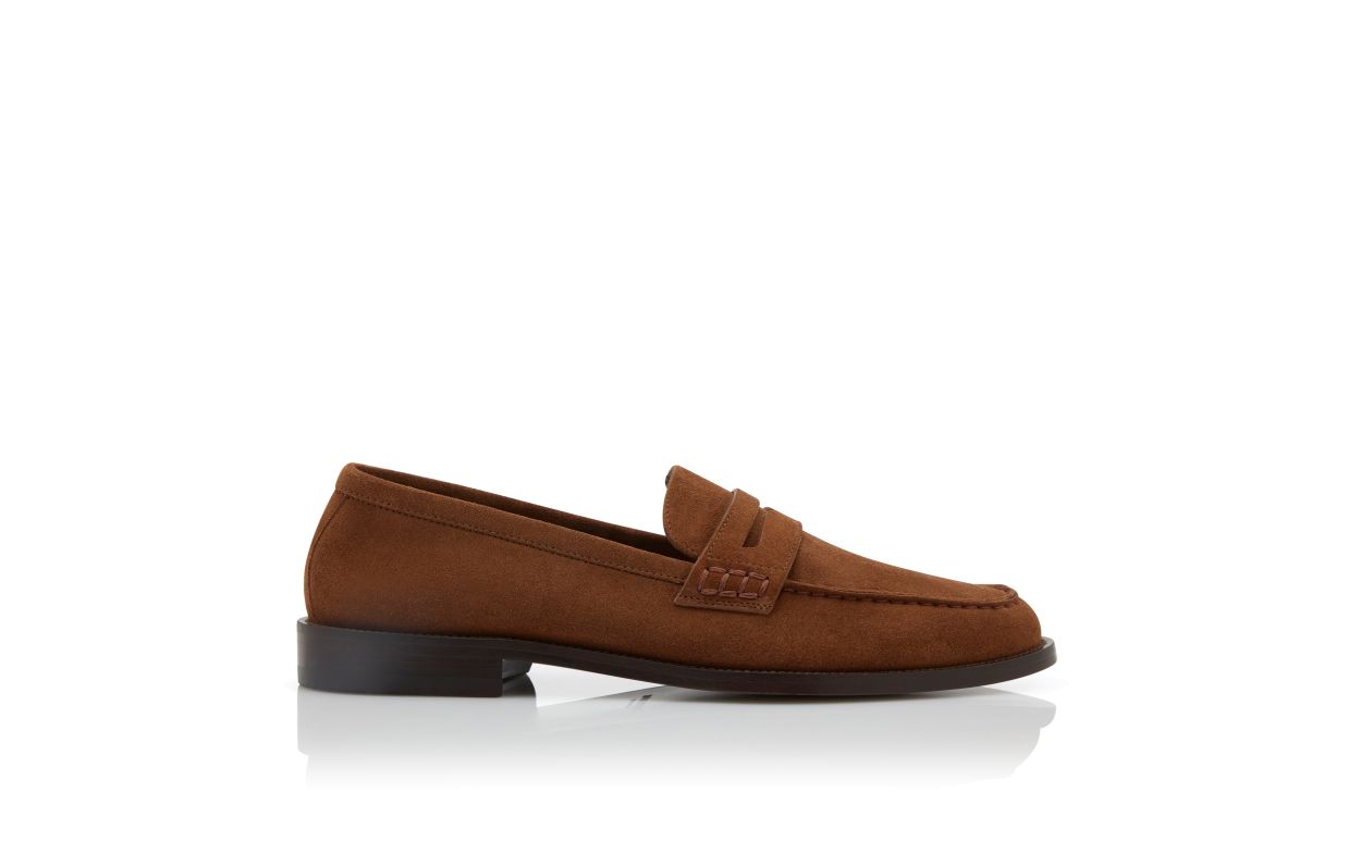 Dunkelbraune Wildleder-Penny-Loafer
