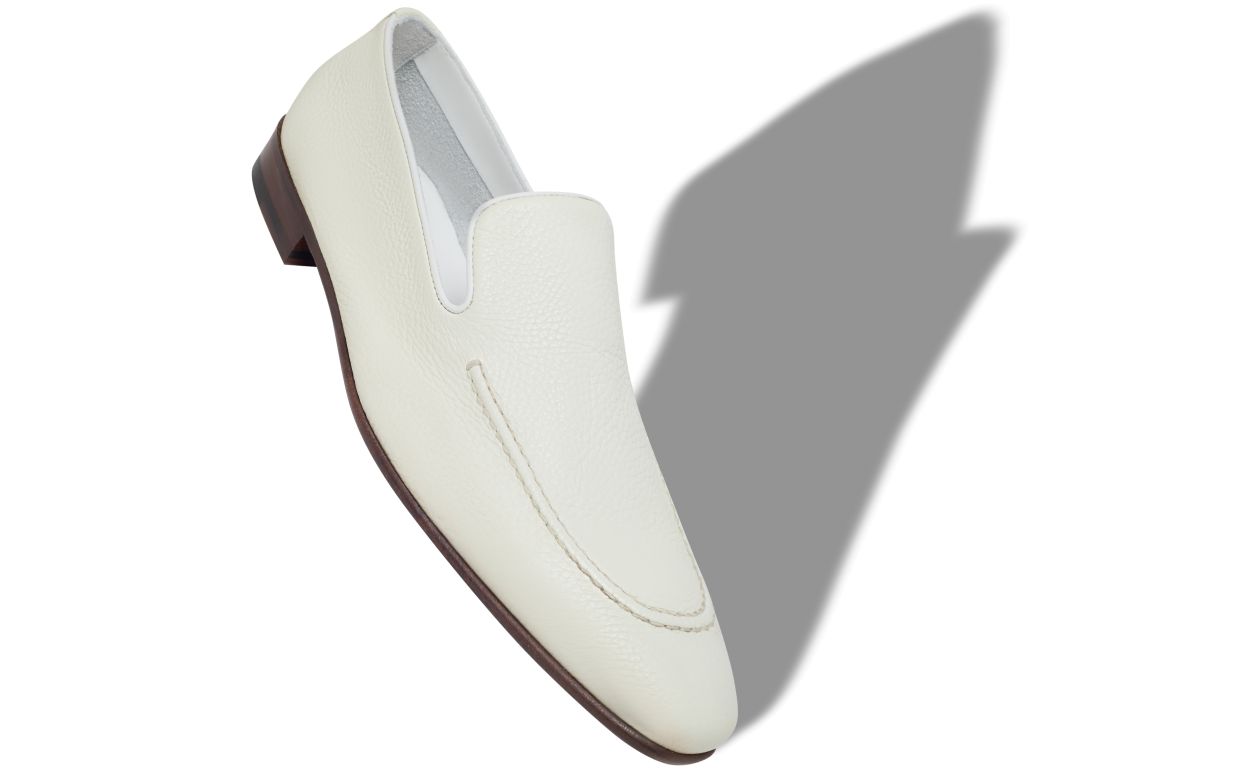 Weiße Kalbsleder-Laufschuhe