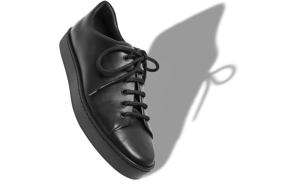 Schwarze Kalbleder-Sneaker