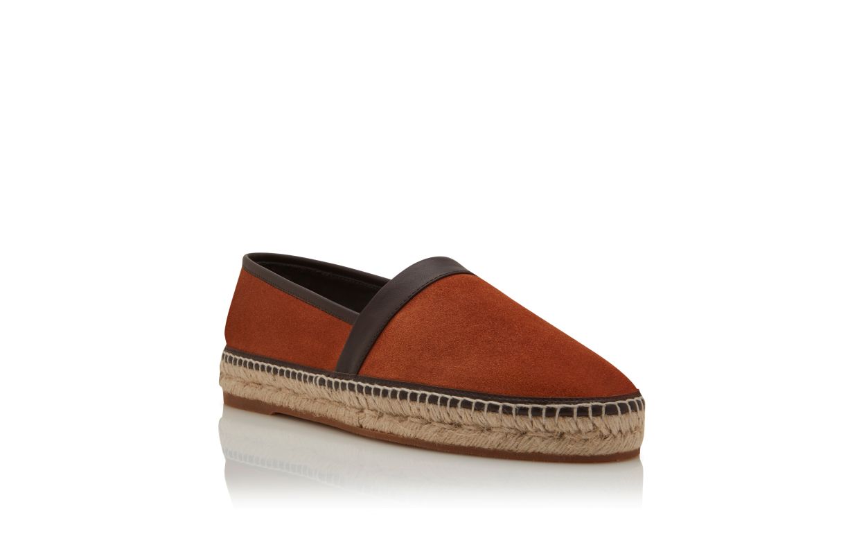 Orangene Kalbsleder-Sandalen