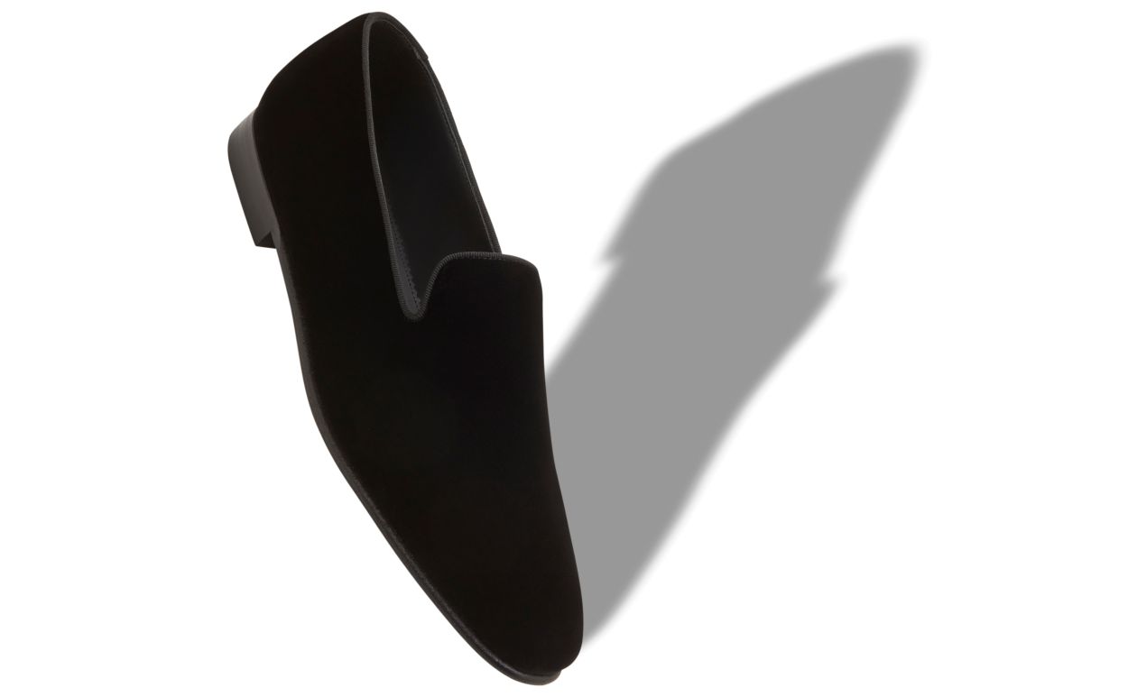 Schwarze Samt-Laufschuhe