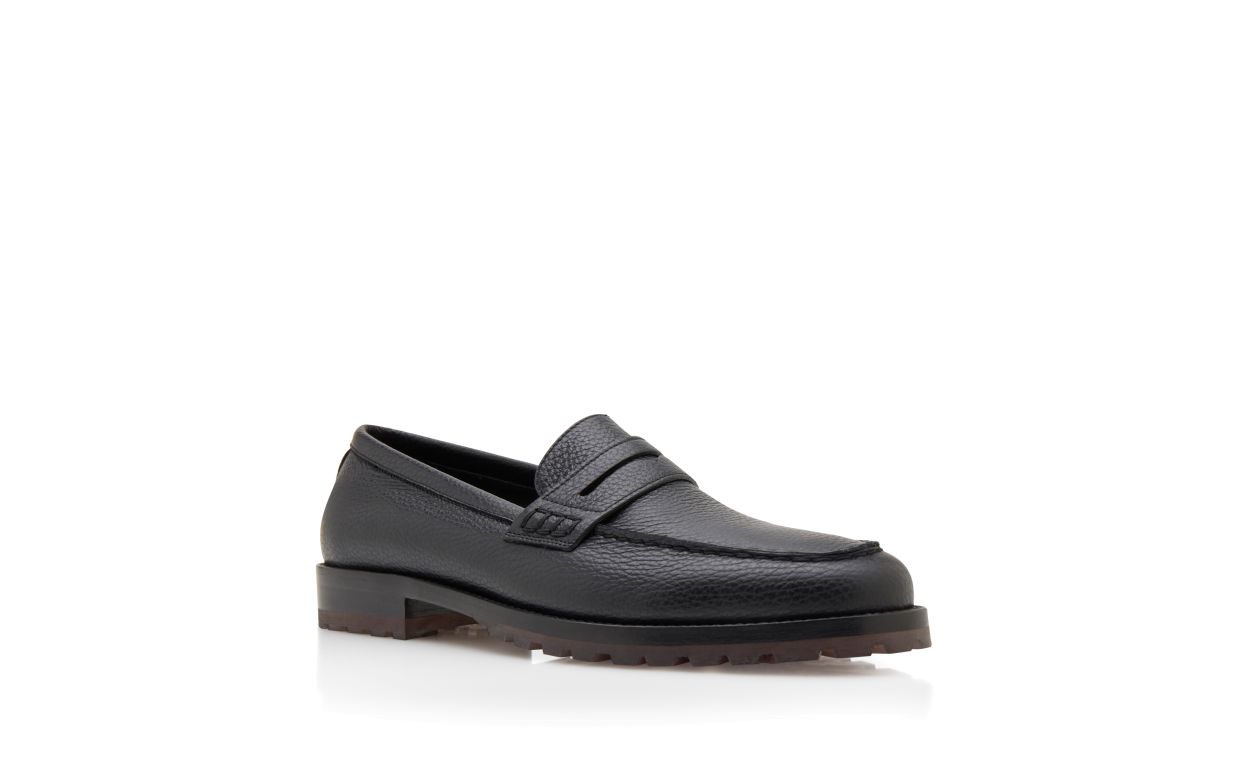 Schwarze Kalbsleder-Penny-Loafers