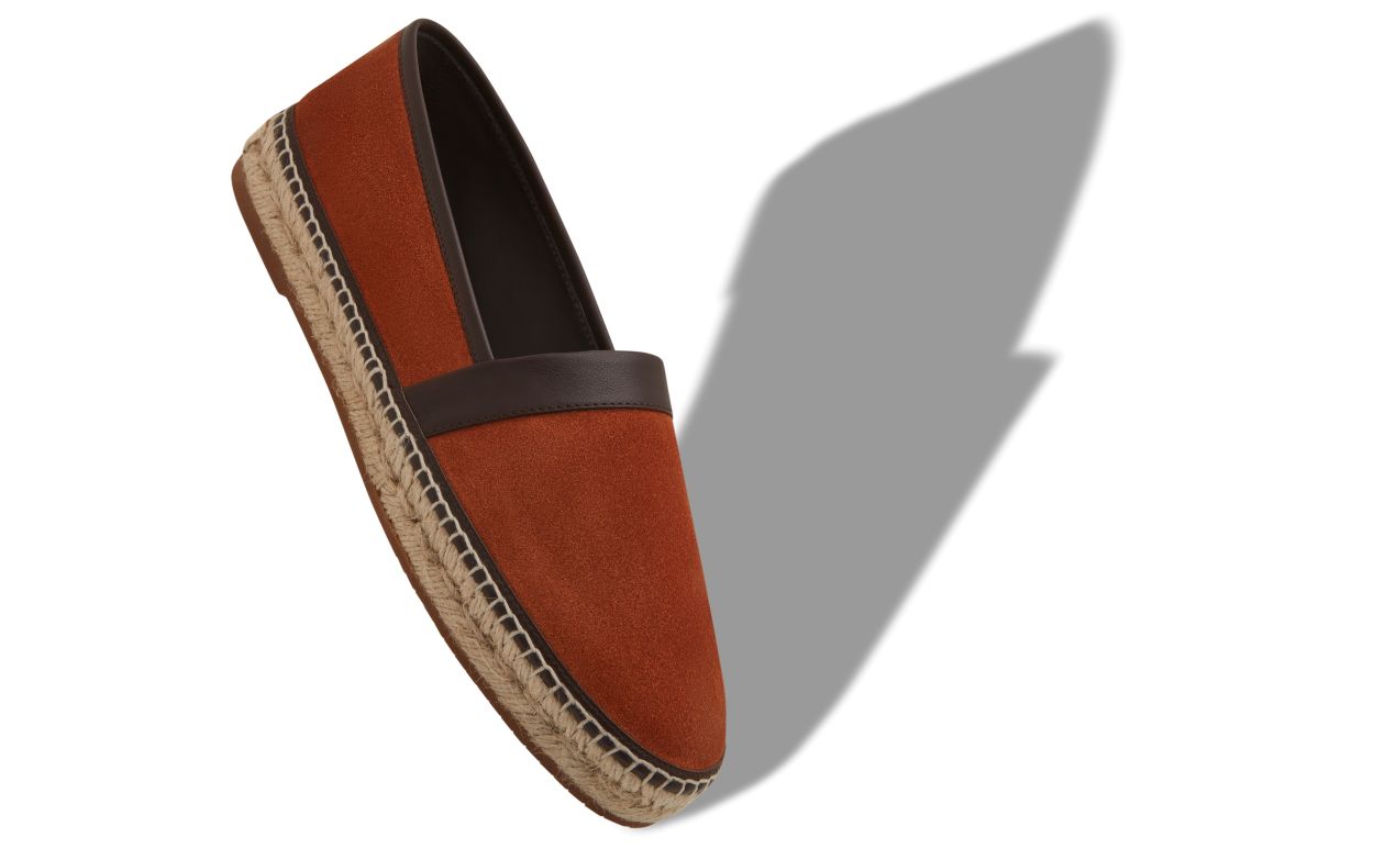 Orangene Kalbsleder-Sandalen