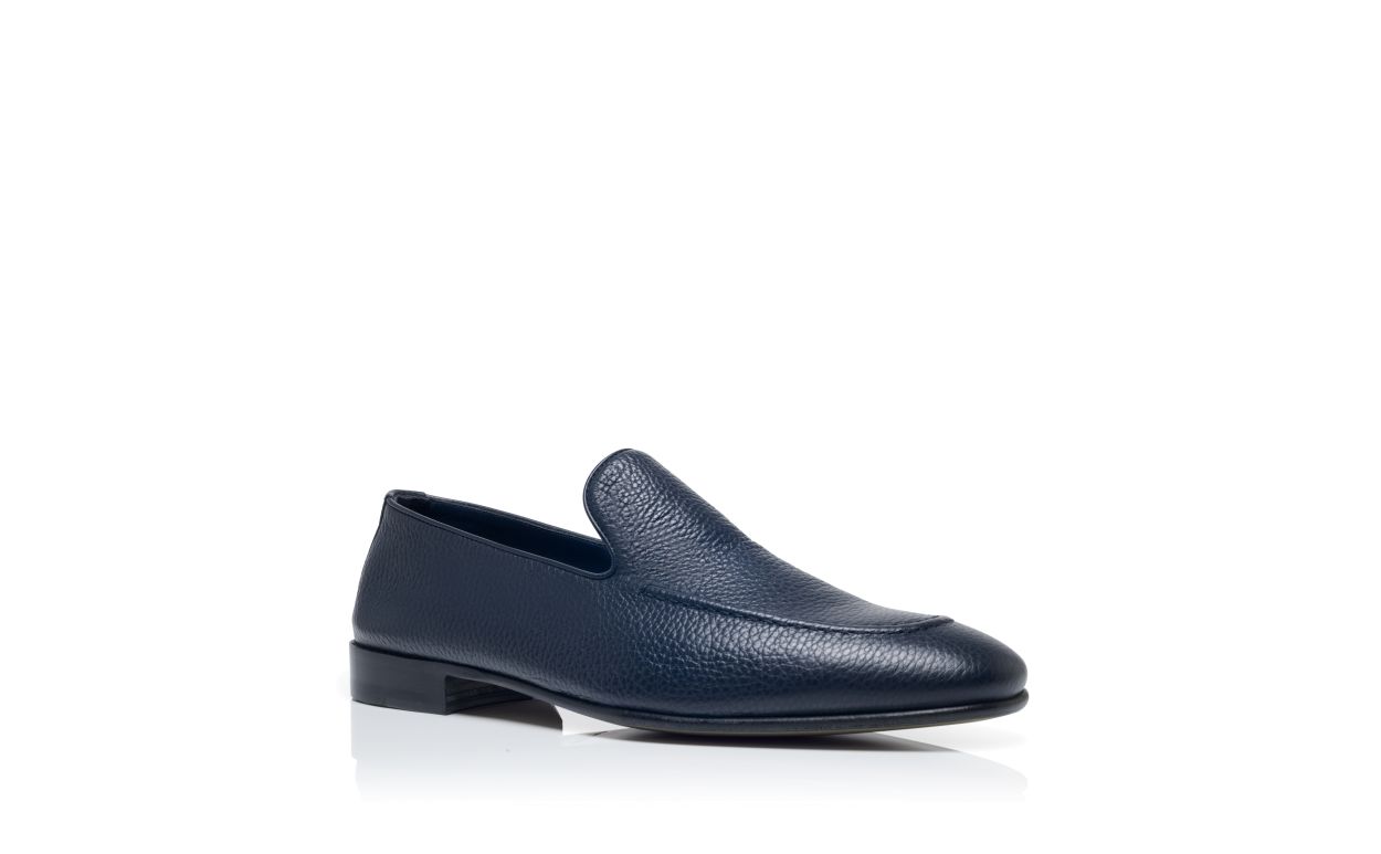 Blaukariertes Kalbsleder-Loafer