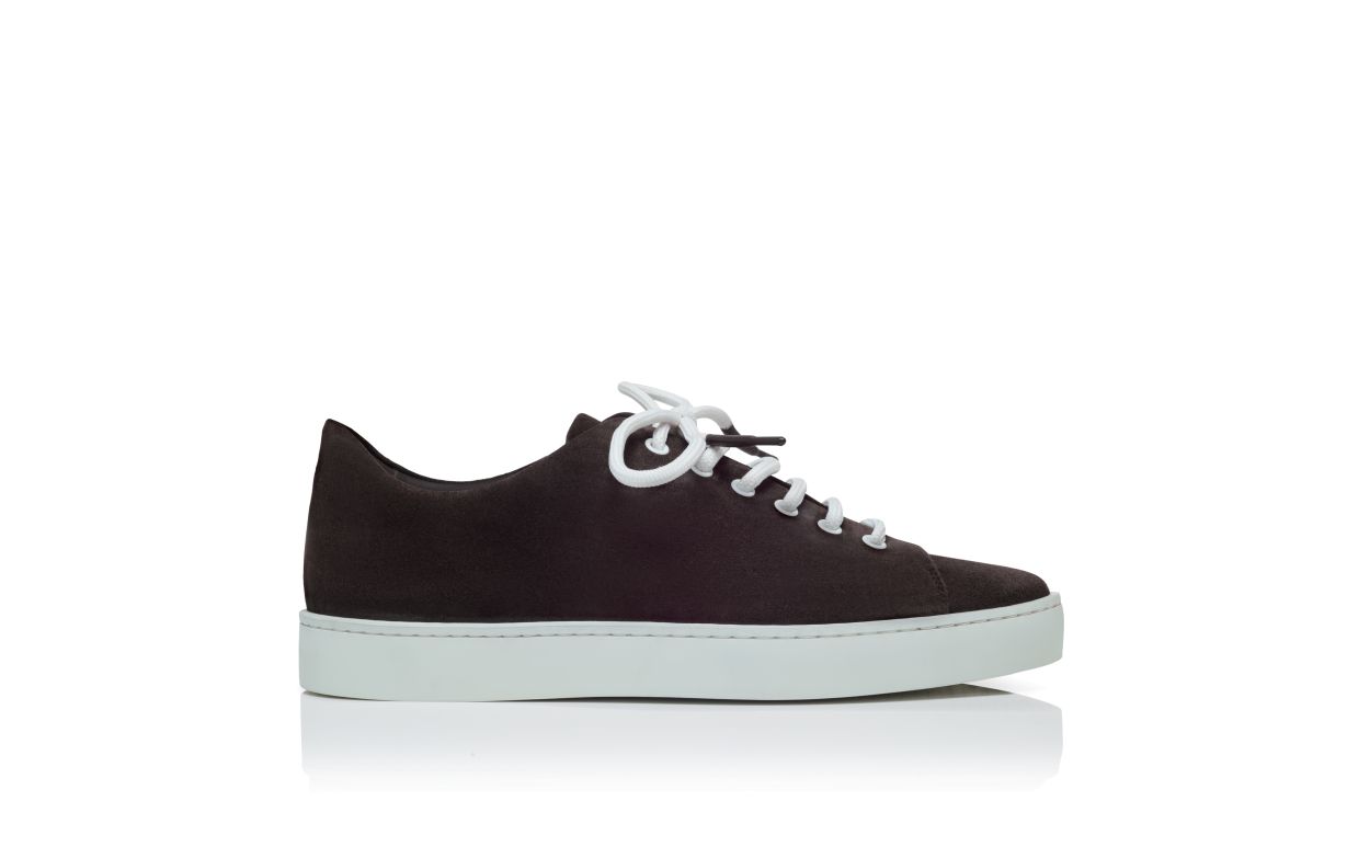 Dunkelbraune Wildledersneaker mit Schnürung
