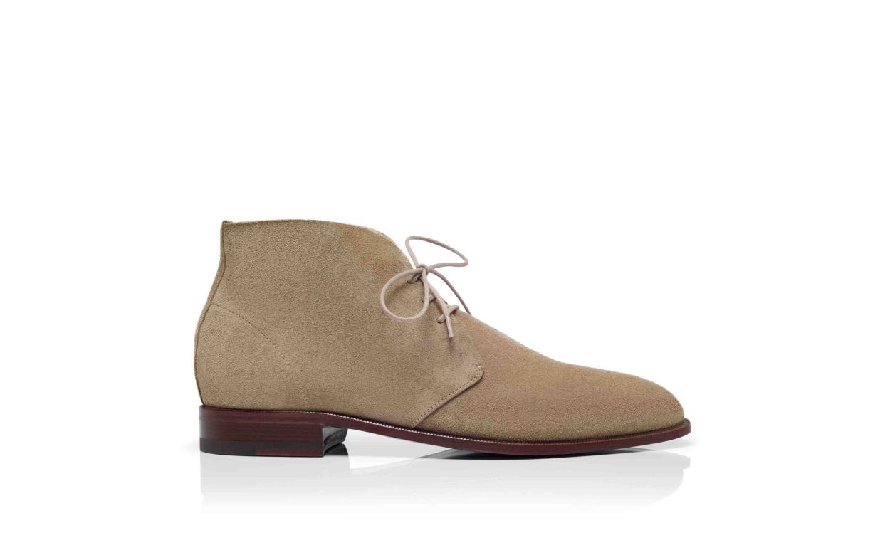 Beige Wildleder-Wüstenstiefel