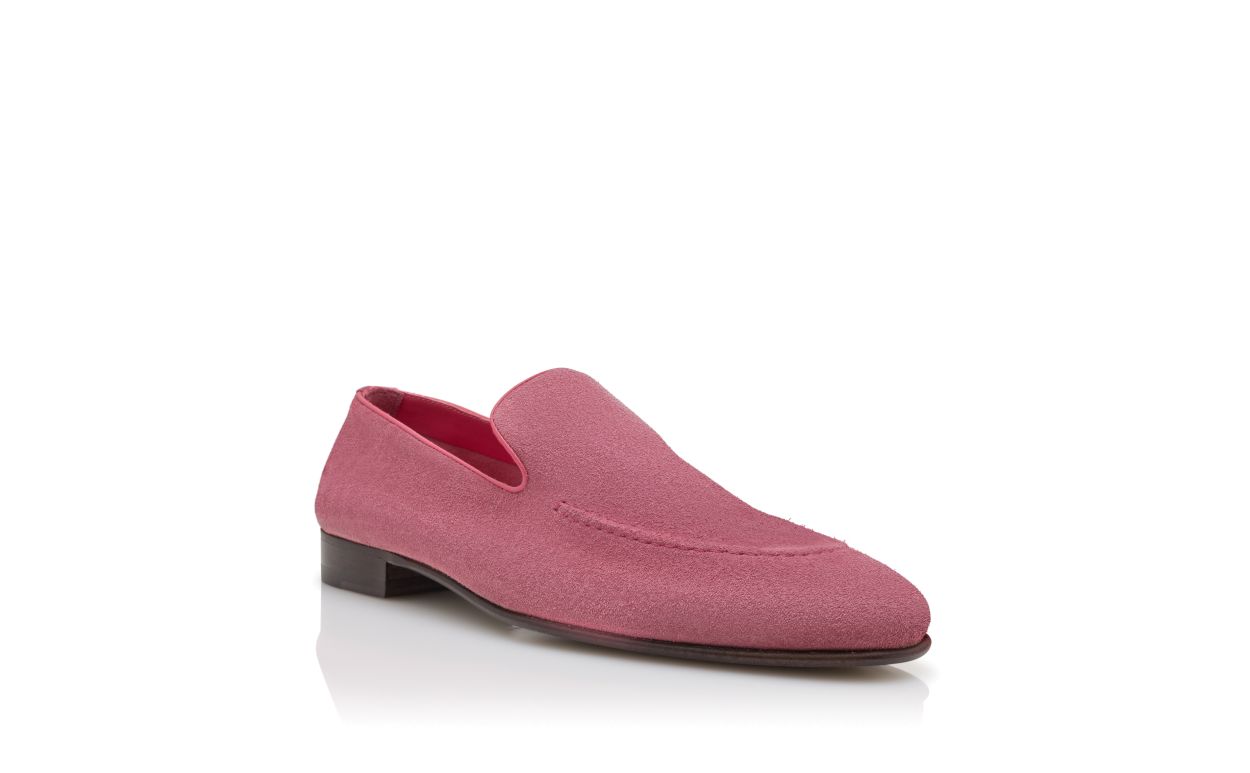 Dunkelpinkfarbene Leder-Loafers