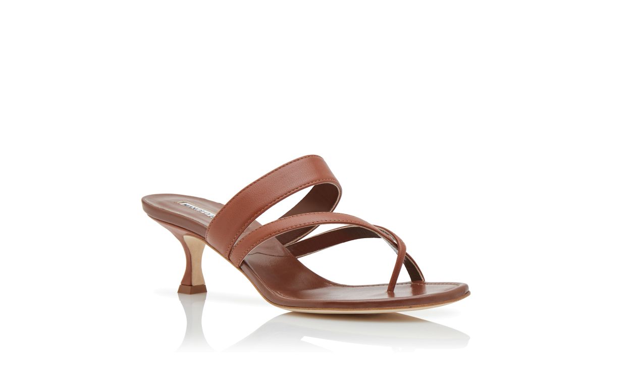 Braune Nappa-Leder-Mules
