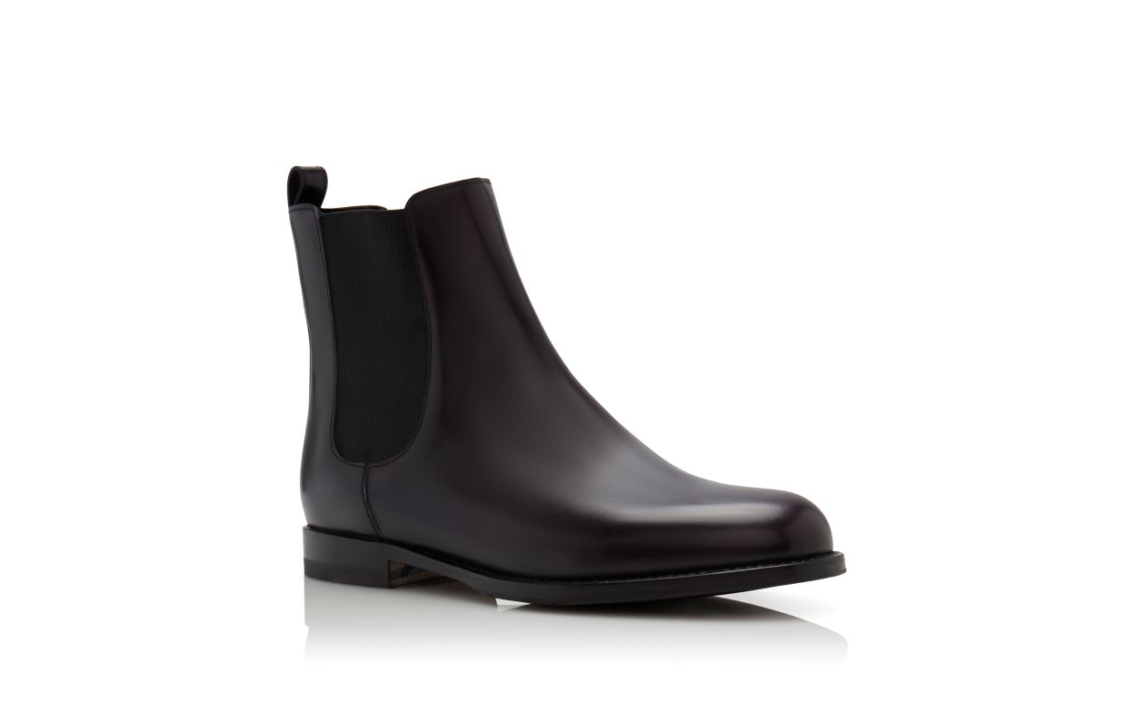 Schwarze Kalbleder Chelsea-Stiefel