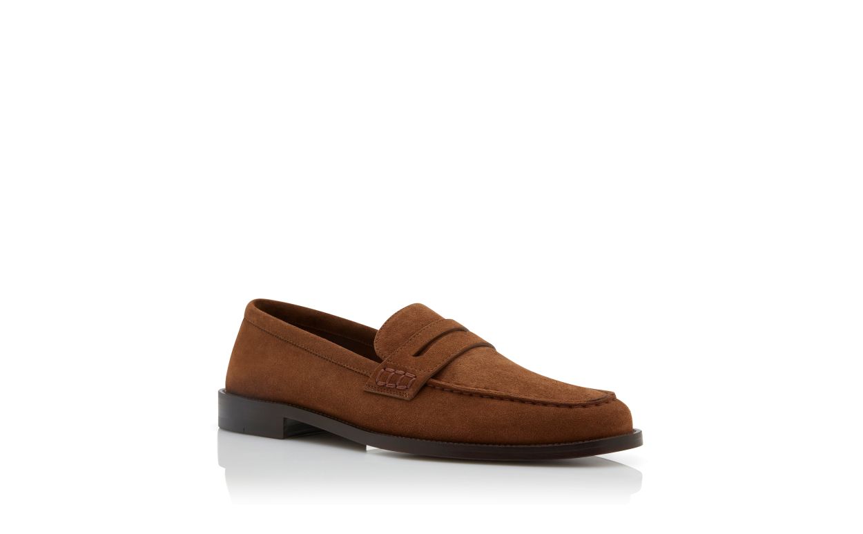 Dunkelbraune Wildleder-Penny-Loafer