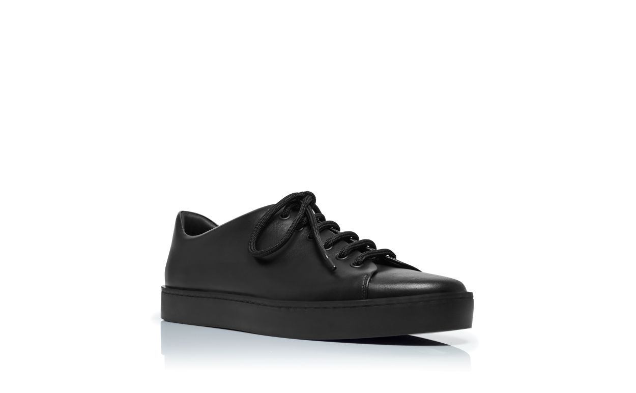 Schwarze Kalbleder-Sneaker
