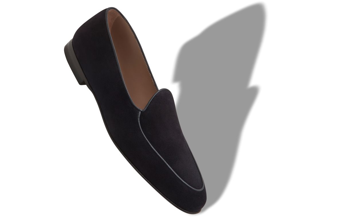 Marineblau Leder-Loafer