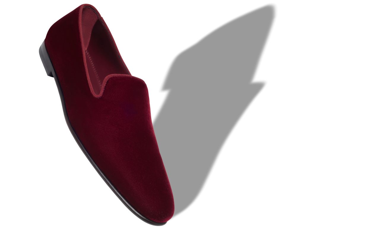 Dunkelrote Samt-Loafer
