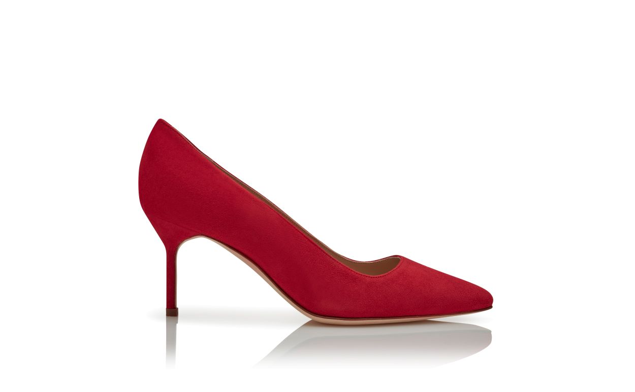 Helle Rote Wildleder-Pumps mit spitzem Zehenbereich