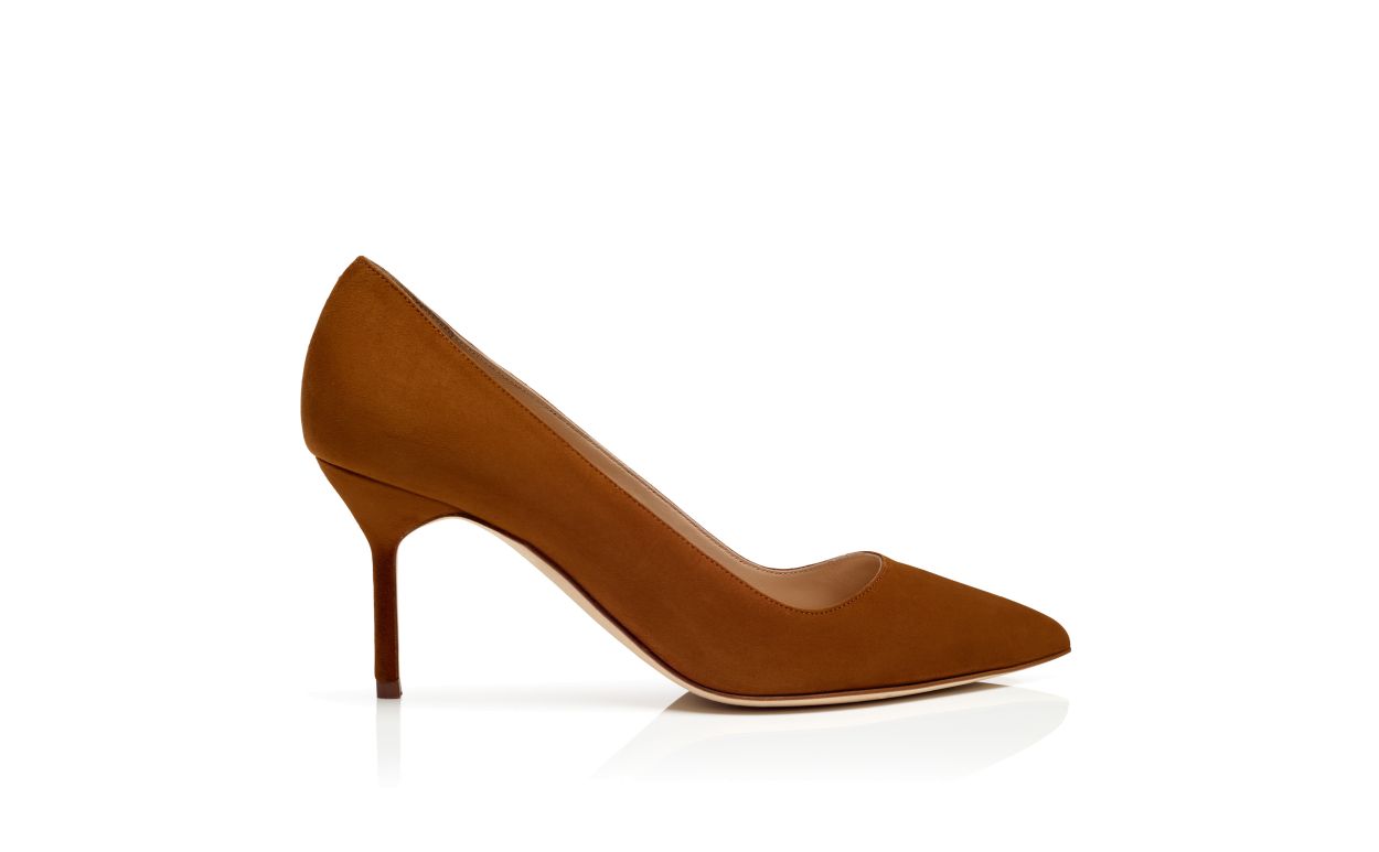 Braune Wildlederspitzen-Pumps