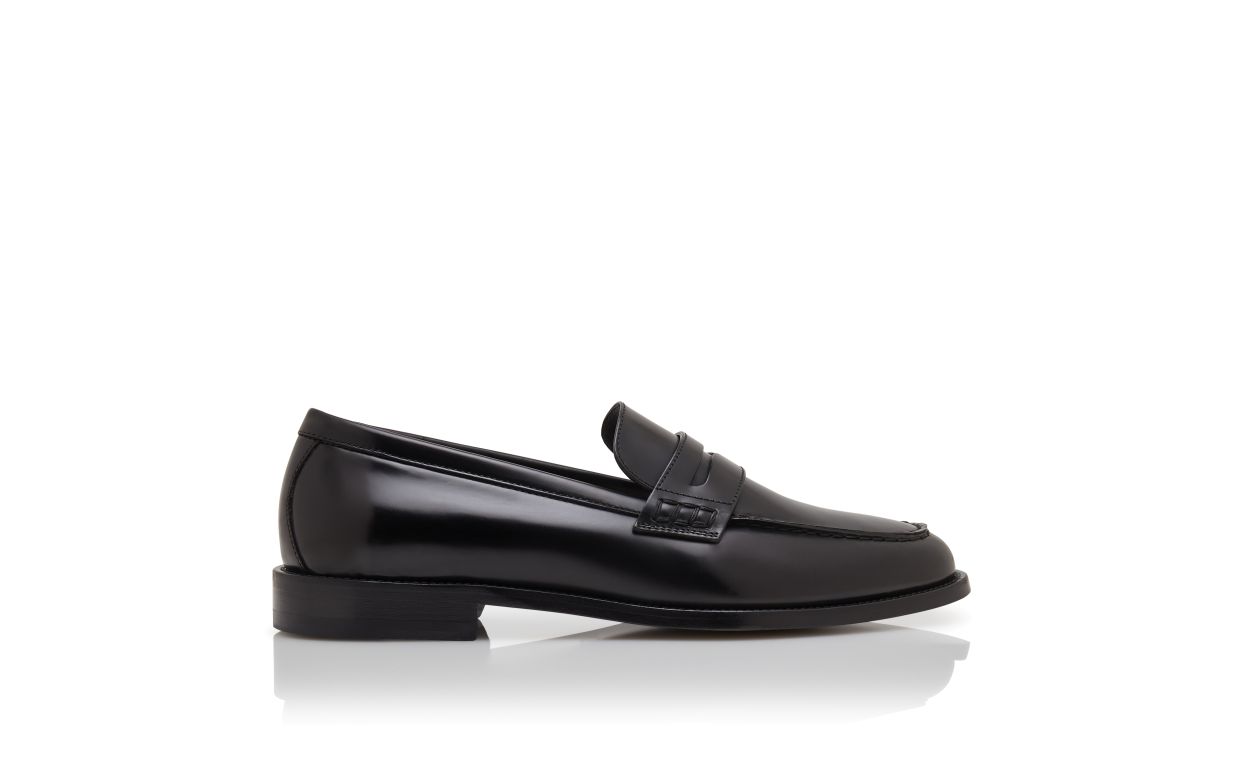 Schwarze Kalbsleder-Penny-Loafer