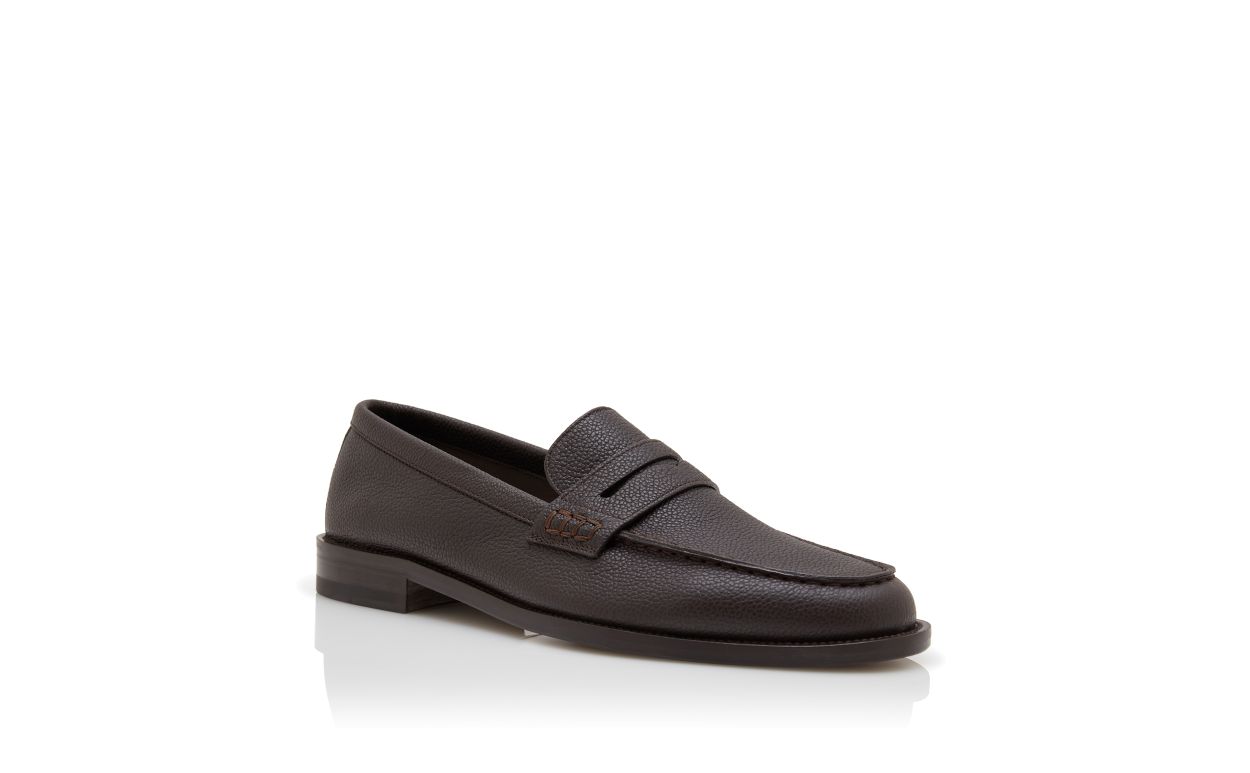Dunkelbraune Kalbleder Penny Loafers