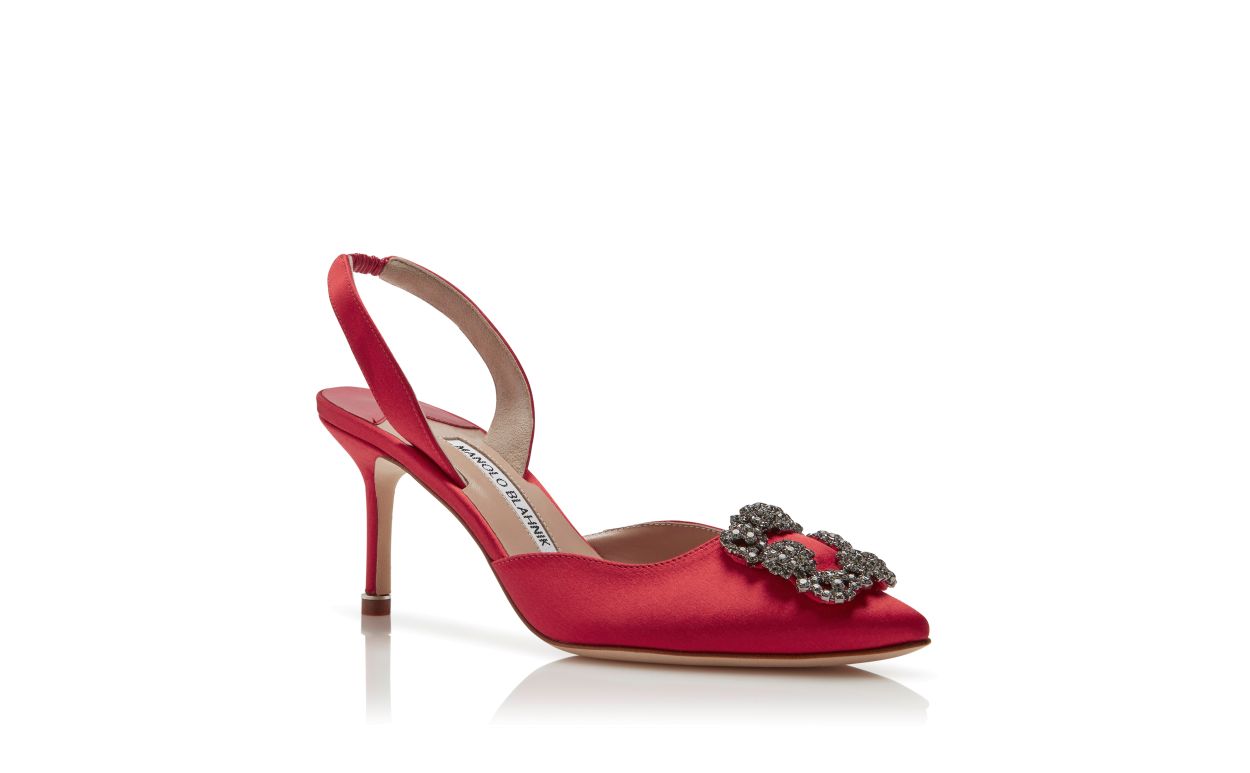 Rote Satin-Edelstein-Schnürschuhe