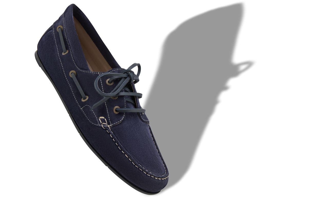 Marineblau aus Lederbootschuhe