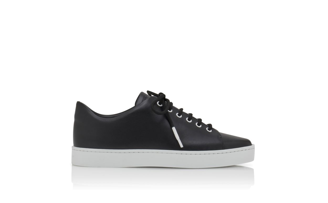 Schwarze Kalbsleder-Low-Cut-Sneaker