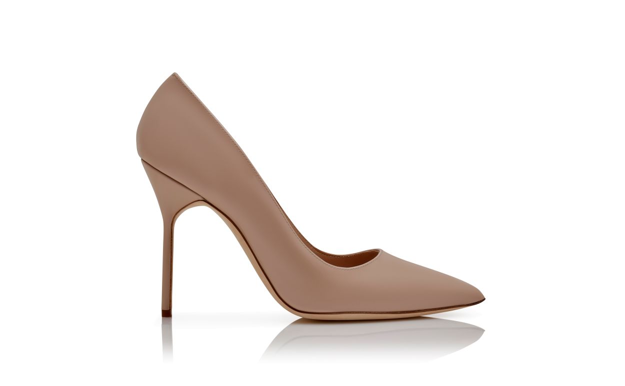 Beige-Patentleder-Spitze-Zehen-Pumps