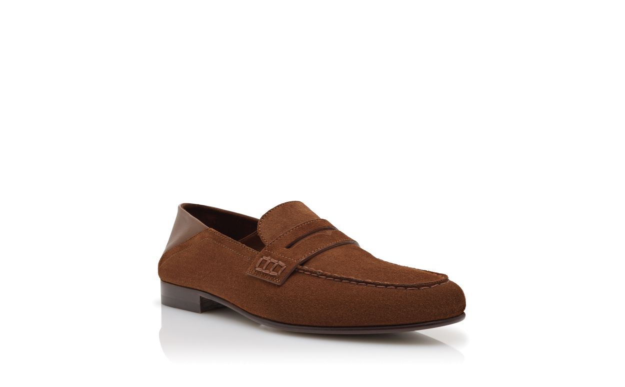 Braune Wildleder-Penny-Loafer