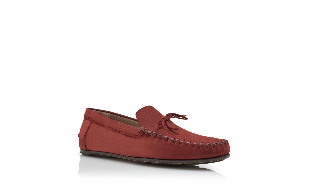 Braune Nubukleder-Laufschuhe