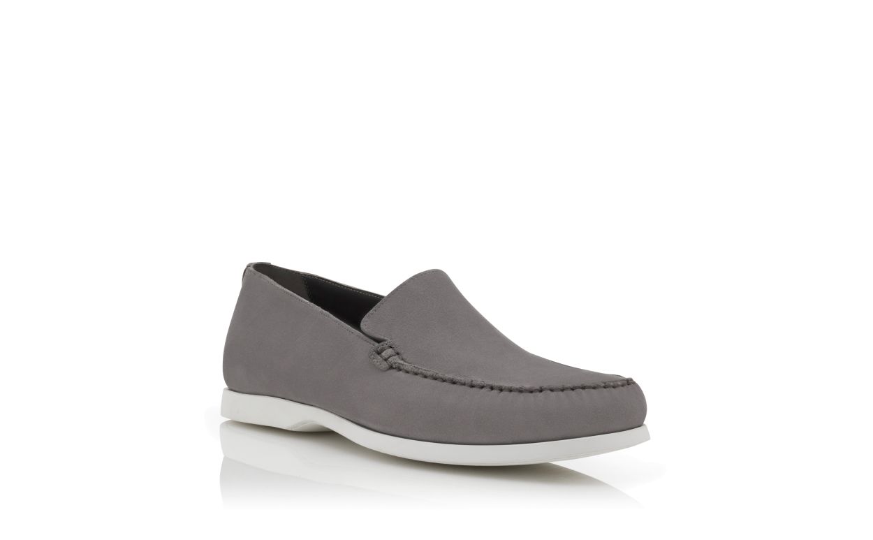Graue Wildleder-Bootschuhe