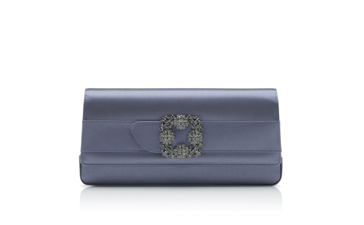 Grau Seiden-Schmuckverschluss-Clutch