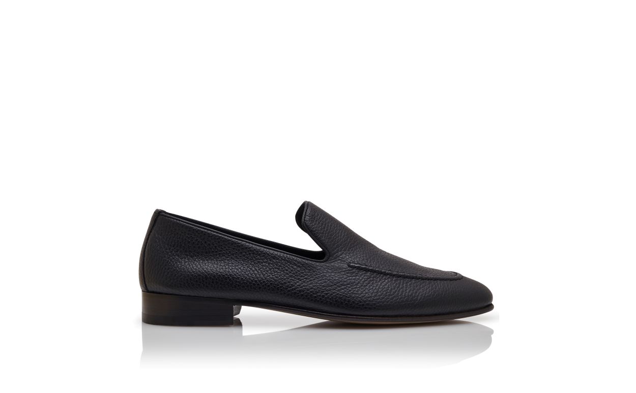 Schwarze Kalbsleder-Laufschuhe