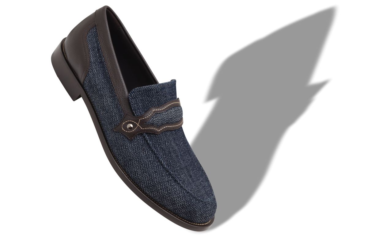 Blaue Denim Penny Loafers