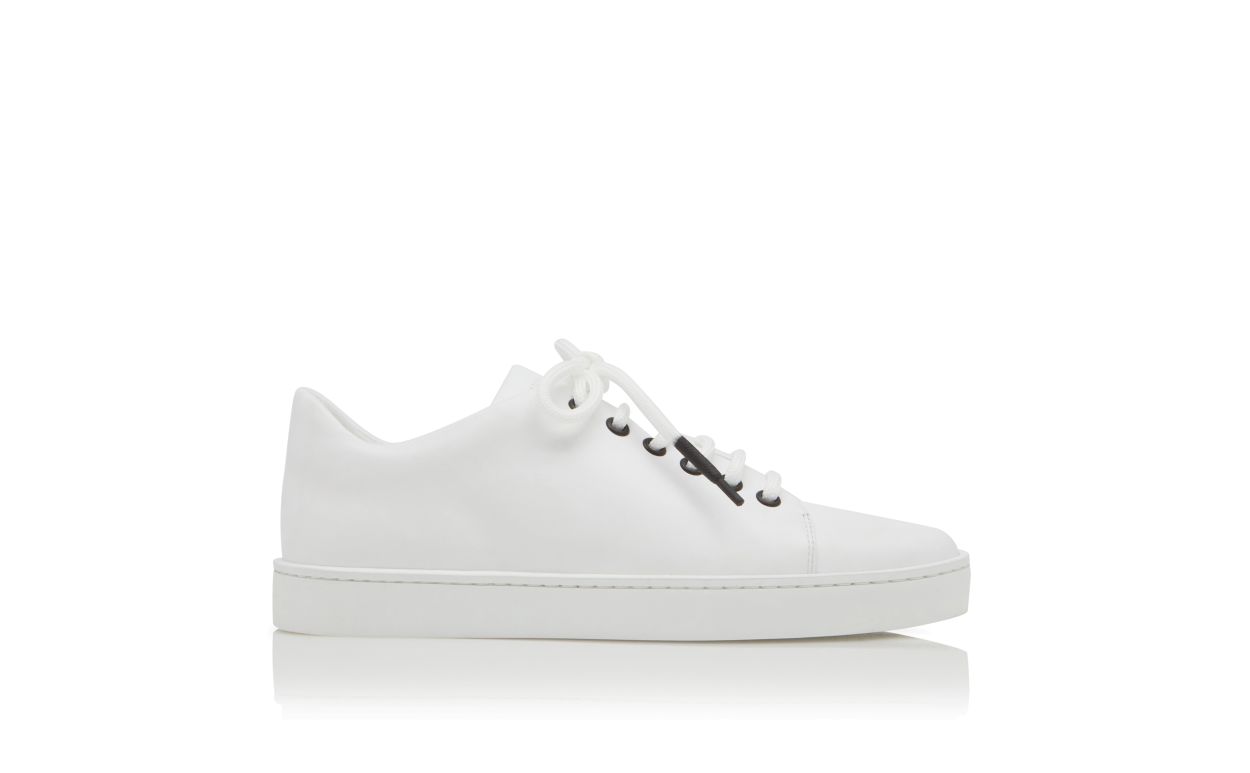 Weiße Kalbsleder-Low-Cut-Sneaker