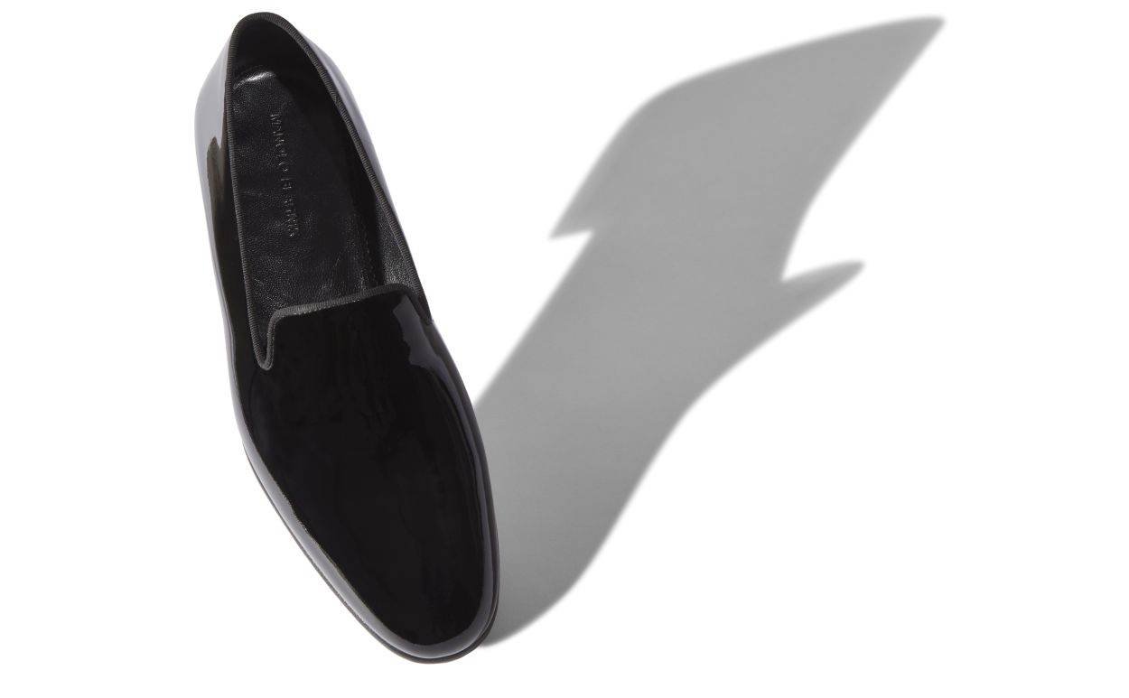 Schwarze Lackleder-Laufschuhe