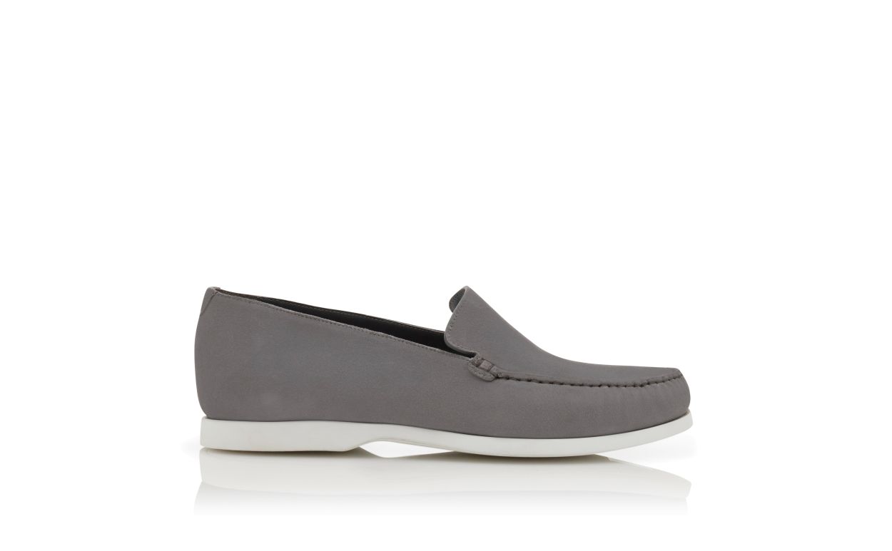 Graue Wildleder-Bootschuhe