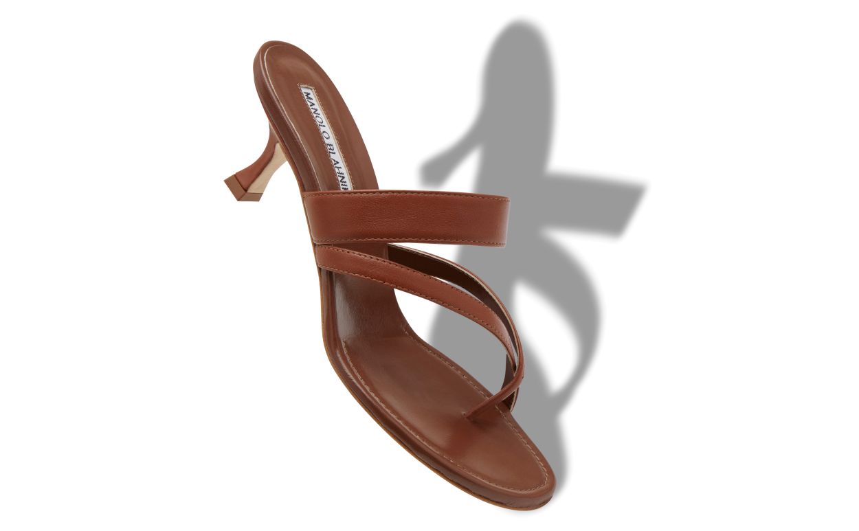 Braune Nappa-Leder-Mules