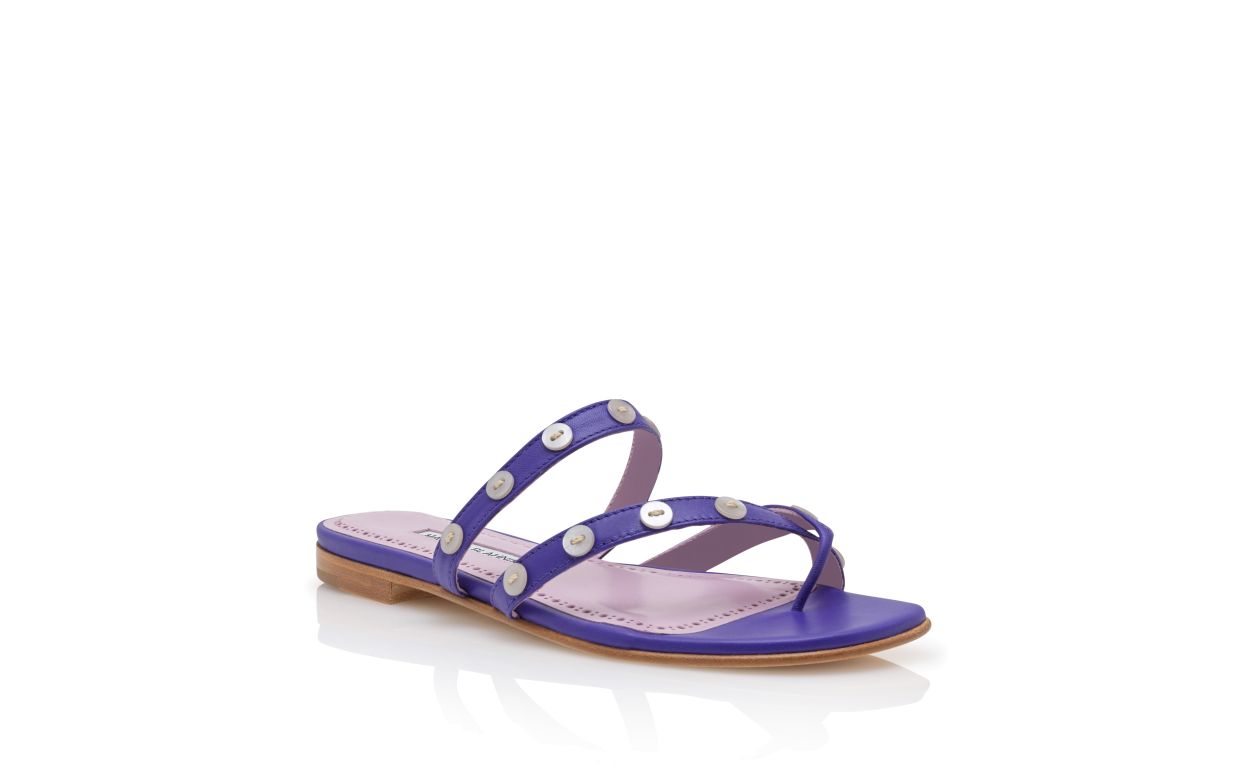 Lila Nappa-Leder-Plattform-Sandalen