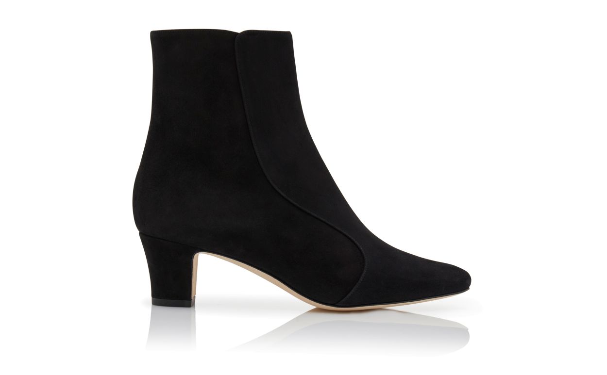 Schwarze Wildleder-Boots mit Rundem Spitze