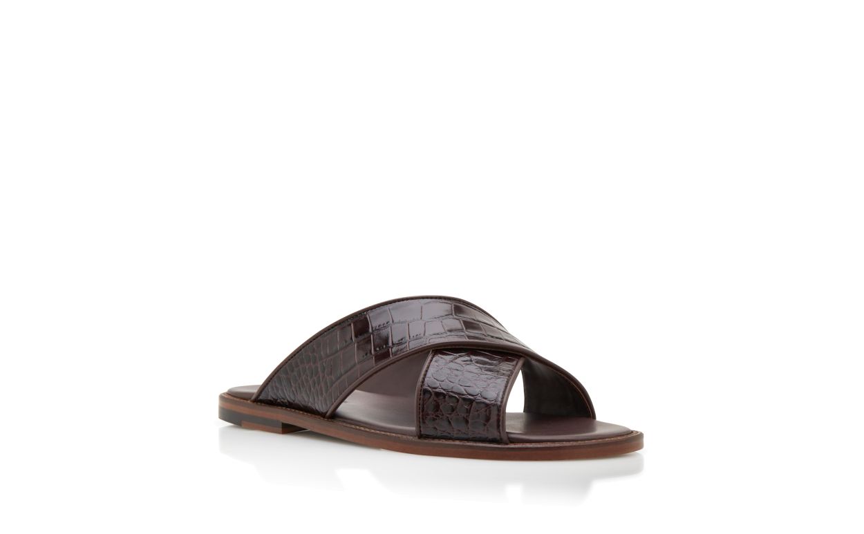 Dunkelbraune Kalbsleder-Sandalen